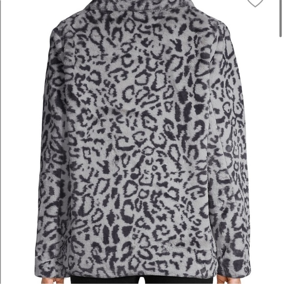 Jou Jou Gray Leopard Print Teddy Jacket - Picture 8 of 8